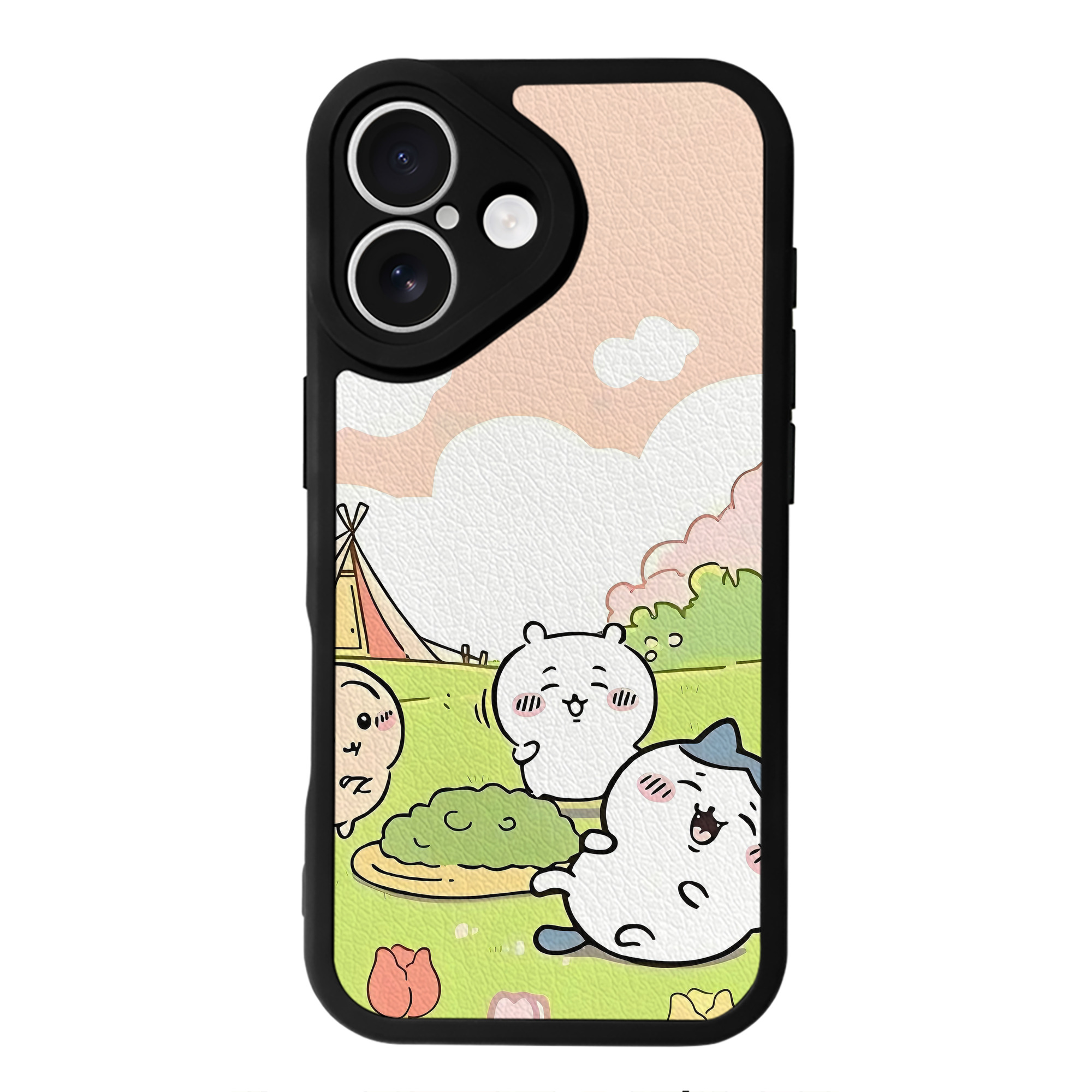 （画像用） ちいかわ Chii-kawa 【iPhone 16シリーズ対応】シリコンスマホケース（レザー調） 材質：シリコン